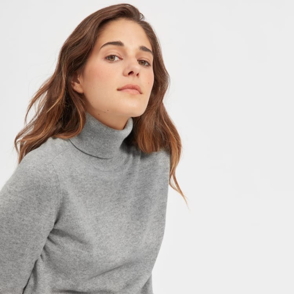 everlane cashmere turtleneck xs grey